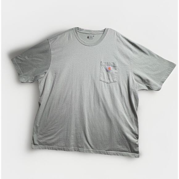 Men's Carhartt K87 Loose Fit Cotton Short Sleeve Pocket T-Shirt Size 4XL Green - Picture 1 of 7